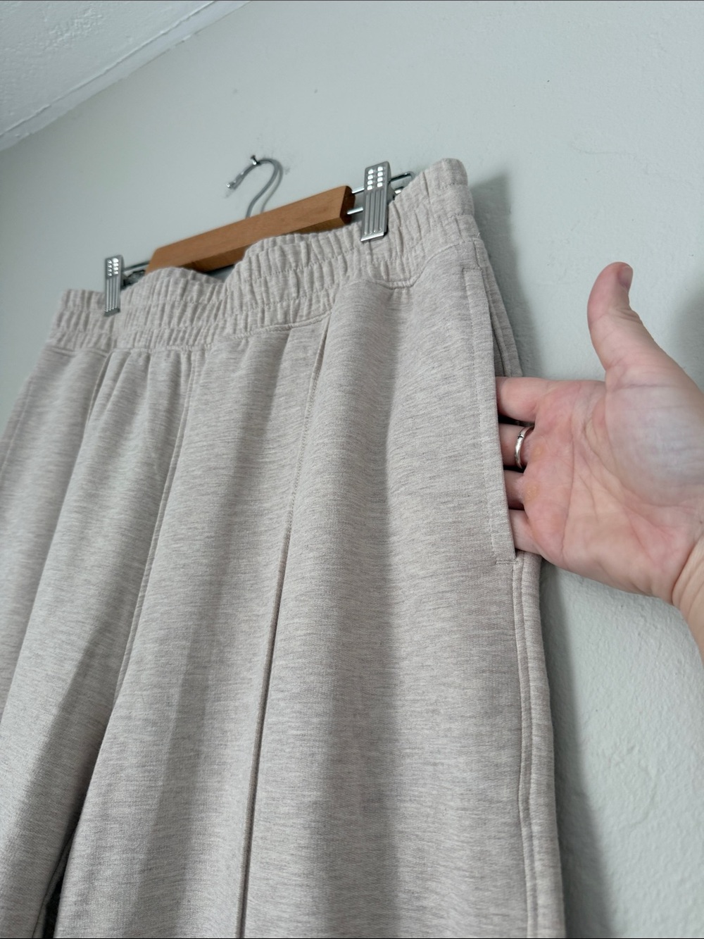 Wide-Leg Pull-On Pants - Light Heather Gray - Picture 3 of 5